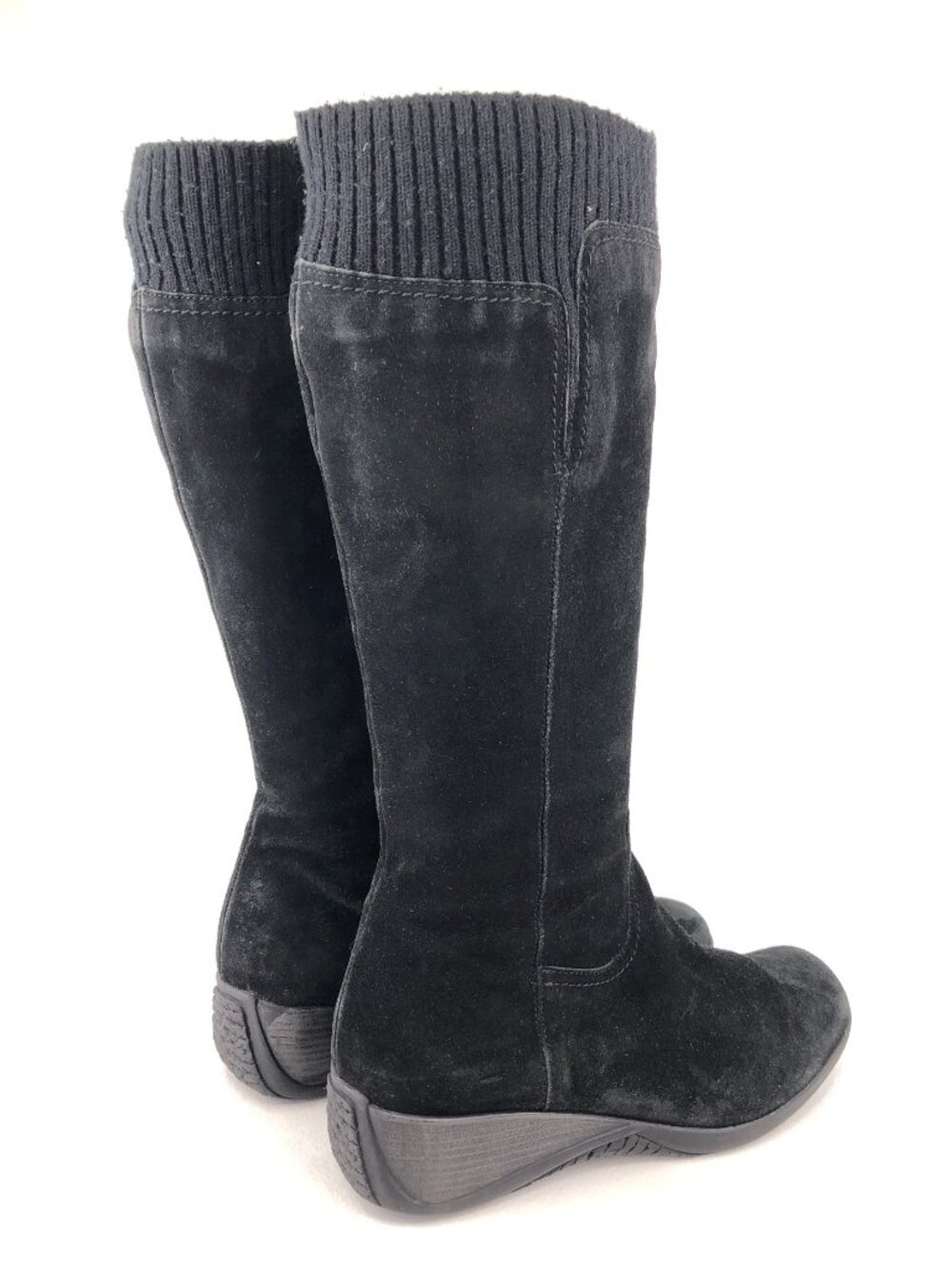 Aquatalia Black Suede Leather Tall Winter Boots 10 M - Picture 5 of 14